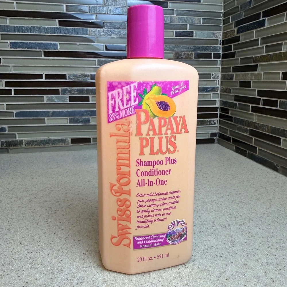 VTG St Ives Swiss Formula Papaya Plus 2-in-1 Shampoo Conditioner 20oz Bottle 50%